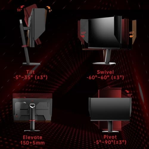 KTC 25M1 400Hz Gaming Monitor 240Hz, FHD 24.1 inch Fast TN Monitor with Shielding Hood, 0.5ms GTG, Adaptive Sync, VESA Support, Height Pivot Swivel Tilt Adjustable - Thumbnail 6