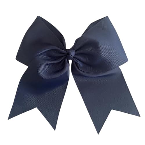 ClassExceed Cheer Bow for Girls, Navy Blue Hair Bow, Handmade No-Fray Grosgrain Ribbon, Cheerleading Bow for Team, School & Competition - Image 1