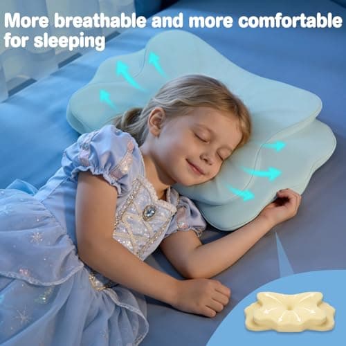2026 New Toddler Pillow, Kids Cervical Pillow for Neck and Shoulder, Cooling Orthopedic Memory Foam Pillow,Ergonomic Neck Support Pillow for Side,Back and Stomach Sleepers,Odorless Aged 3-10 Years Old - Thumbnail 5