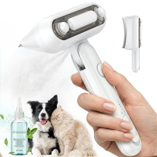 Spray Deshedding Brush for Cats & Dogs, 2-in-1 Mist Grooming Tool with Undercoat Removal, Anti-Static Pet Hair Remover, Gentle Stainless Steel Comb, No Flying Fur, Self Cleaning - Image 1
