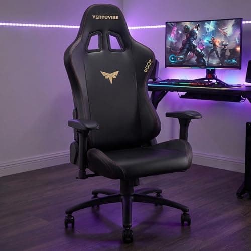 VENTUVIBE Gaming Chair 4D Adjustable Armrests - 170° Reclining & 320lb Capacity, High Back Ergonomic Computer Chair with Lumbar Support, Office Game Chair for Adults, PU Black - Thumbnail 2