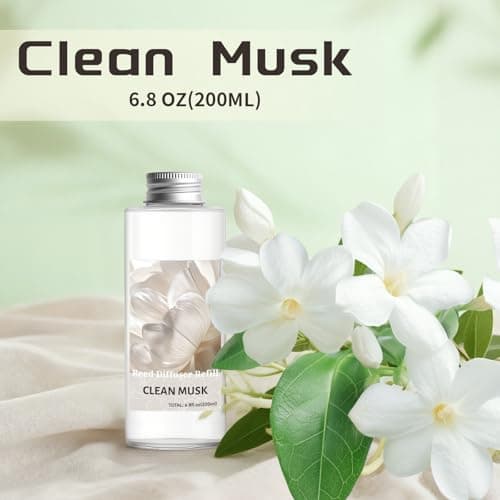 STRN Reed Diffuser Oil Refill, Clean Musk Scented Diffuser with Stick 200ML - Thumbnail 2