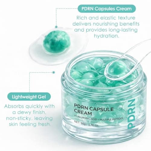 GOERTI PDRN Capsule Cream for Sensitive Skin, Salmon DNA & Peptides, Lightweight Gel Hydrator for Skin Repair, Deep Hydration & Elasticity Boost with Niacinamide for Even Skin Tone 1.76 oz - Thumbnail 2