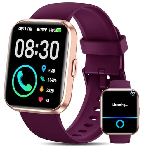 Smartwatches for Women Men Gifts, iOS Android Smart Watch with Health Monitor, Activities Track,Schedule Reminders, 3ATM Waterproof Fitness Tracker Running Watch for BT/Call/AI/Alexa Voice-Dark Purple - Image 1
