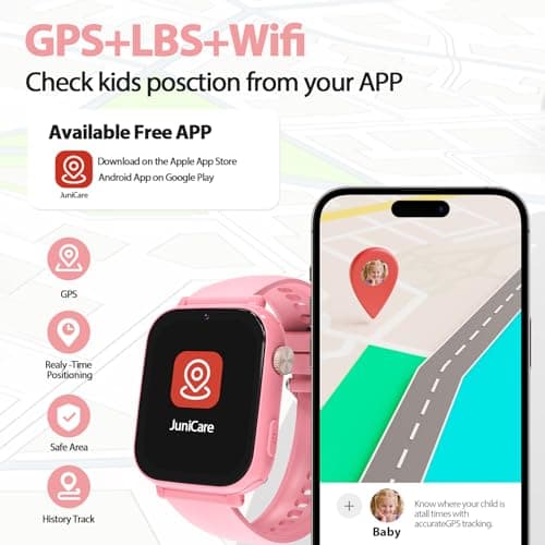 AXYWINBO Kids smart Watch for Girls Boys 4g GPS Call Text-Smart Watch for Kids Game Camera Pedometer Alarm Clock Calculator-Kid Watches for Girls Boys 4-12 Ages Gifts Pink - Thumbnail 3