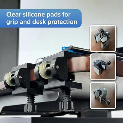 Onucha Standing Desk Anti Wobble Stabilizer Clamp 2 Pack, Helps Reduce Standing Desk Wobble, No-Drill Desktop Clamp with Rubber Roller for 1 Inch Desk Tops (Fits 0.5"–1.2") - Thumbnail 4