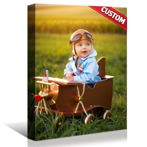 Hoopwarte Custom Canvas Prints with Your Photo, Custom Photos on Canvas Transform Pictures into Stunning Framed Wall Art-Personalized Prints Pictures Wall Art Decor(12L x16W 30x40cm)