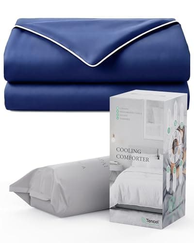 Natapai Cooling Comforter, Lightweight Comforter for Hot Sleepers, All Season Cooling Blanket for Night Sweats, Down Alternative Duvet Insert, Blanket for Night Sweats, Twin - 68"x90"(Midnight Blue) - Image 1