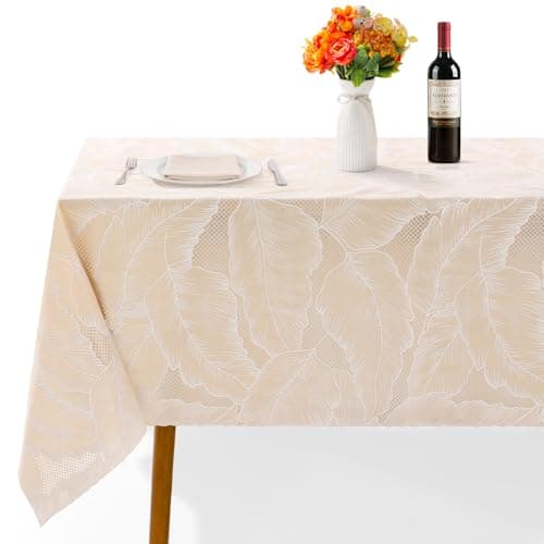 Kaixinbao Waterproof Vinyl Table Cloth,Heavy Duty PVC Rectangle Table Cover for Kitchen Dining Room,Washable & Stain Resistant Wipeable Tablecloth for Indoor/Outdoor Party,Wedding,Camping. - Image 1