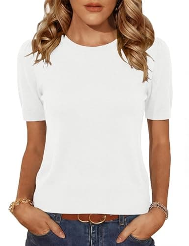 Totatuit Cute Sweaters for Women White Going Out Top Crop Wool Blend Knit Sweater Miss Fashion Trendy Clothing White M - Image 1