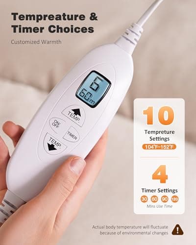 Yokimisu Heating Pad for Neck, Shoulders and Back Pain Relief, 2.5lb Weighted Large 24"x33" Wearable Electric Heating Pad, Fast Heating, ETL Certified, Gift for Women and Men, Ideal for Mom & Dad-Grey - Thumbnail 2