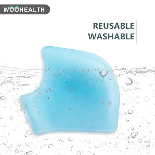 WOOHEALTH Silicone Heel Protectors for Cracked Heels, Gel Blister Prevention for Boots, Gel Heel Cups for Plantar Fasciitis for Men and Women's Heel Pain Relif (2Pairs-Light Blue) - Thumbnail 5