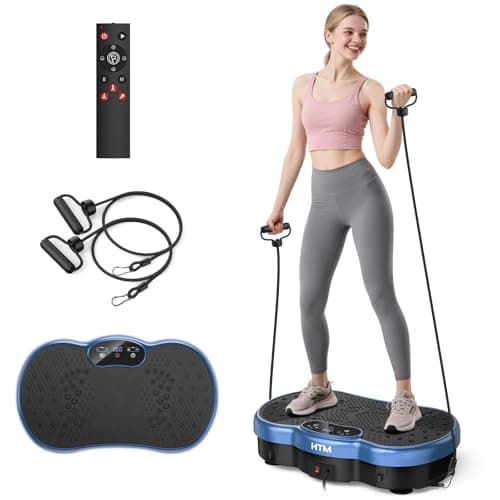 Vibration Plate Exercise Machine, Whole Body Shake Plate for Weight Loss Vibrating Platform with Resistance Bands Slot, 300 Lbs Capacity, 120-Speed, 9 Workout Modes for Home Fitness, Muscle Toning