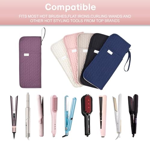 KarSyon Hot Tools Organizer Heat Resistant Mat Case Hair Tools Holder Travel Bag Portable Hair Styling Tools Cover Pouch for Curling Iron,Flat Iron,Hair Straightener (Purple) - Thumbnail 6