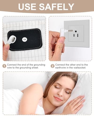 VINIKYCA Grounding Sheets,Grounding Mat for Bed 10% Pure Silver Fiber+90% Organic Cotton,with 15Ft Grounding Cord and Test Pen,104 * 23.6inch Suitable for All Mattress Sizes(White) - Thumbnail 6