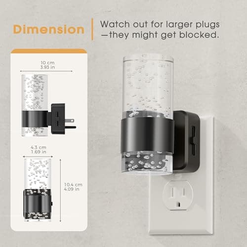 Briignite Night Light, Dimmable Night Lights Plug into Wall, LED Night Light with 0-100 LM Adjustable Brightness, 3000K Automatic Plug in Night Lights with Dusk to Dawn Sensor, for Bathroom Hallway - Thumbnail 4