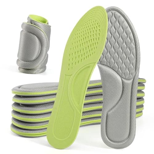XINIFOOT 6 Pairs Anti Odour Shoe Insoles, Comfortable Replacement Shoe Insole Inserts, Foot Massage Breathable Shoe Soles Relief Insoles for Working Daily Use(Grey Men US 8-11) - Image 1