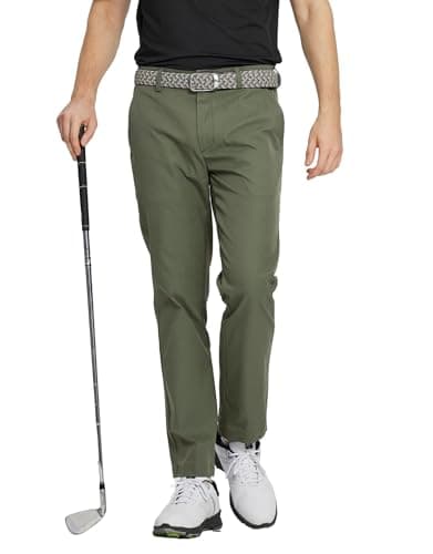 M MAELREG Dress Pants for Men Straight Fit Stretch Quick Dry Lightweight 5 Pockets Business Casual Golf Pants Men Olive Green