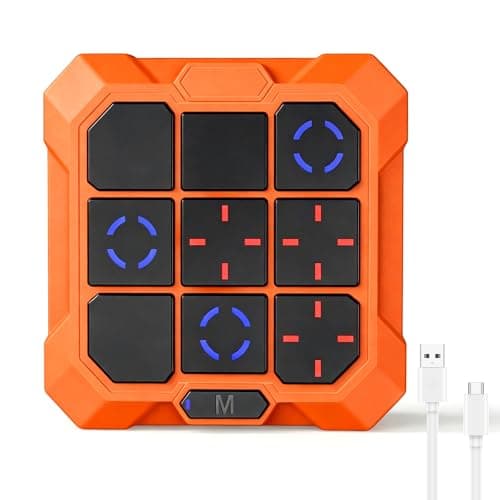 VDPDO Tic Tac Toe Game, 6-in-1 Electronic Tic Tac Toe with Mute & Rechargeable - Handheld Travel Board Game for Kids Ages 4+, Adults, Family - Educational Learning Toy for Boys Girls, Orange