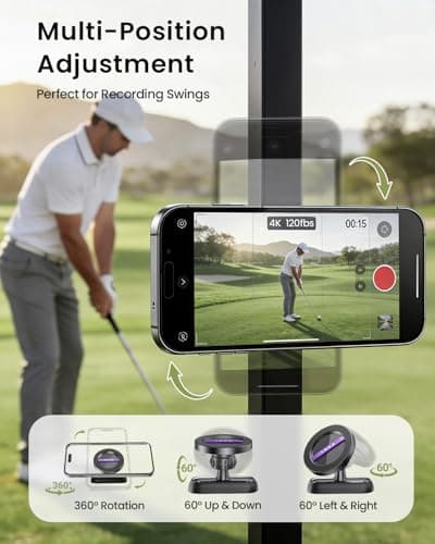 LOXP Upgrade Golf Cart Phone Holder for MagSafe iPhone [Strong Magnetic] Unique Golf Accessories Gifts for Men Golfers Dad Father Husband Him, Golf Cart Phone Mount Fits EZGO, Club Car, Yamaha - Thumbnail 4