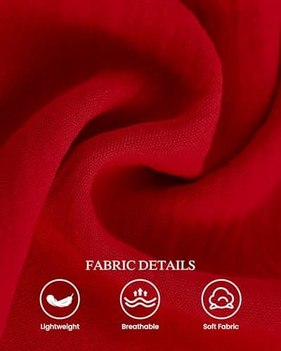 PRETTYGARDEN Women 2 Piece Summer Outfits Short Sleeve Strappy Top Wide Leg Pants Tracksuit Lounge Sets Beach Clothes(Red,Small) - Thumbnail 6