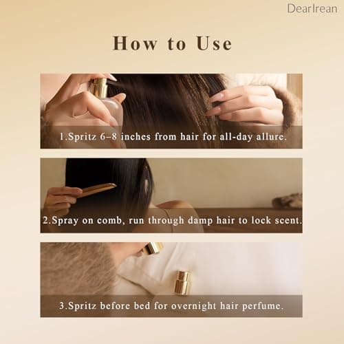 Dear Irean Hair Perfume for Women, Soft Floral Hair Mist, Alcohol-Free Hair Fragrance Spray for Women, Lightweight Leave-In Hair Spray for Dry & Frizzy Hair, Ultra Fine Mist, Non-Sticky Feel, 0.85 Oz - Thumbnail 5