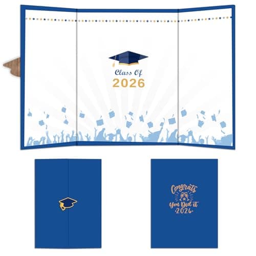 DYIRBIIY 18"X12" Graduation Signature Board - Class of 2026 - Grad Guest Book Alternative for College & High School Students, Congrats Graduate Gift, Party Favors & Decors(Blue) - A10 - Image 1