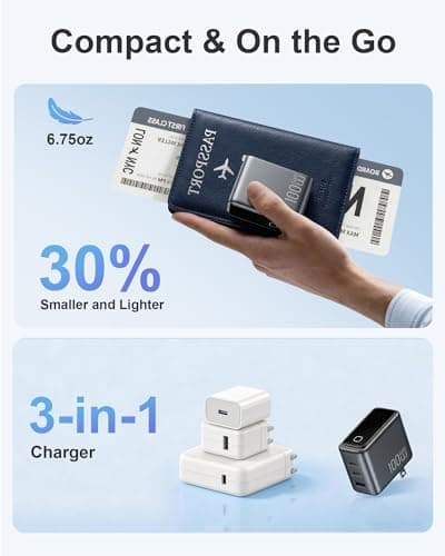 100W USB C Charger Block,3-Port PD PPS GaN Compact Foldable Plug,Smart Display Touch Control,Fast Charger with 5ft Cable for MacBook Pro/Air, iPad Pro, iPhone 17/16/15 Series,Pixel 9/8 Series,Laptop - Thumbnail 6