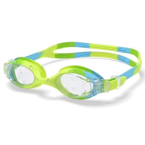 Aegend Swim Goggles for Kids Age 3-8 Anti-Fog Clear Vision Full Protection Goggles Perfect for Toddler Swimming (Green-1 Pack)
