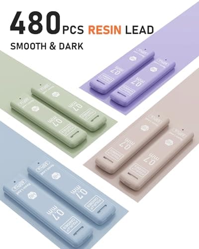 Four Candies Cute Mechanical Pencil Set with Case, 4PCS 0.7mm Pastel Fast Click Aesthetic Mechanical Pencils with 480PCS HB Lead Refills, 2 Erasers, 12 Eraser Refills School Supplies for Girls Writing - Thumbnail 3