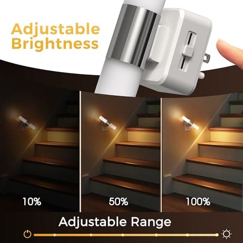 L LOHAS LED Night Light, Night Lights Plug into Wall, 3000K Soft White, 0-100LM Adjustable Brightness, 180° Rotating Plug in Night Light with Auto Light Sensor for Bathroom, Bedroom(Matte White) - Thumbnail 3