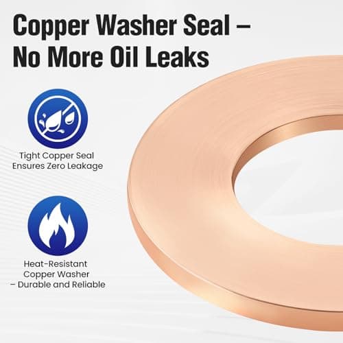 M12x1.25 Magnetic Oil Drain Plug – Strong Magnet Traps Metal Debris to Help Protect Your Engine, Leak-Free Stainless Steel Oil Pan Drain Plug with Extra Copper Washers - Thumbnail 5