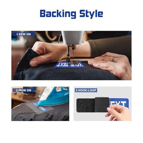 2PCS Personalized Embroidered Name Patches, Custom Text/Number Tape with Hook Loop,Iron on,Sew On Custom Removable Military Tactical Patches for Uniform Backpacks Vest Hat (Multiple Colors) - Thumbnail 5