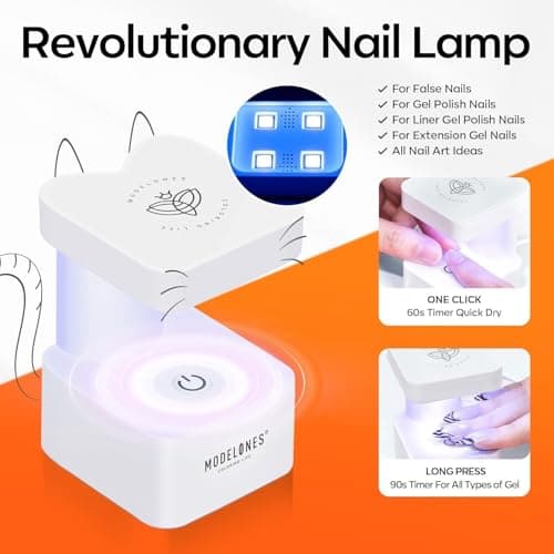 modelones X Nail Gel Kit Almond, Upgrade 15Sizes Fake Nails, 9-in-One Glue Dehydrator & Mini U V Light Clipper, 510Pcs Medium Almond Press on Tips for Extension DIY Salon Home Gift - Thumbnail 4