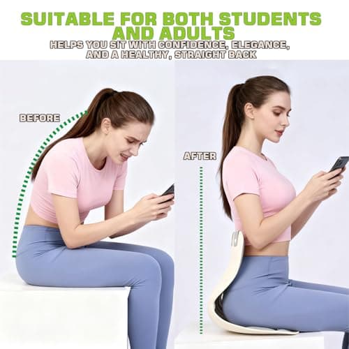 D DITALON Ergonomic Back and Lumbar Support Pillow for Office Chair, Legless Floor Chairs with Back Support and Detachable Cushion, Office Chair Posture Corrector for Kids, Trumpet - Thumbnail 4