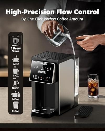 AIRMSEN Grind & Brew Coffee Maker with Built-in Grinder (2026 Model) - Single-Serve, Compatible with K-Cup Pods & Ground, 1000W Fast 6-14oz Brewer, Descaling Alert, Touchscreen & 50oz Removable Tank - Thumbnail 4