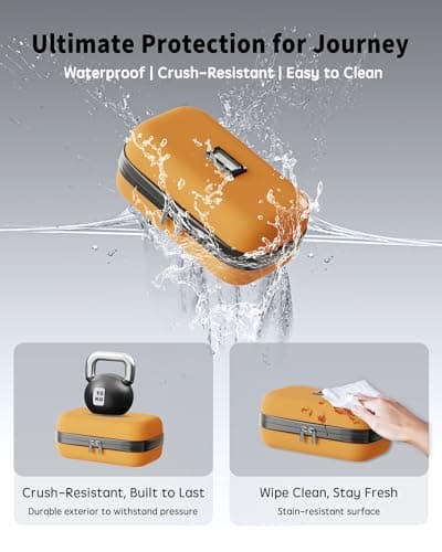 WOODAKE Insulin Cooler Travel Case with Temp Display, 2 x 180g TSA Approved Ice Packs, 9-Layer Insulation for Improved Cooling, Insulin Pen Case, Waterproof, for Daily Use and Trips (Bright Orange) - Thumbnail 5