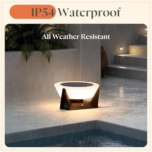 VZVI Solar Lanterns Outdoor, 3000K LED Medium Solar Floor Lamp Waterproof with IP54, Dusk to Dawn Outdoor Floor Lamp, E26 Lantern for Porch, Modern Dimmable Lantern for Patio Deck Yard, Garden Lights - Thumbnail 4
