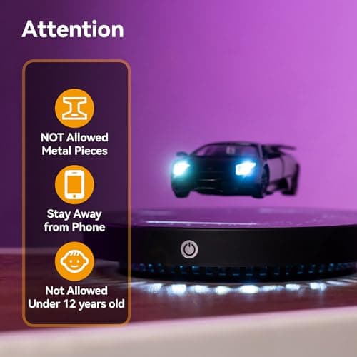INOVAXION Magnetic Levitation Car, Levitating Display Model Car, Levitating Decor, 360°Rotating with Touch Control for Home Office Desk Decor, Cool Tech Gift for Men - Thumbnail 5