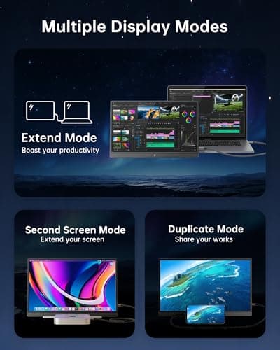 KTC Portable Monitor 15.6 Inch, FHD 1080P Travel Laptop Monitor Extender with USB-C HDMI, Ultra-Slim IPS HDR Display with Speakers, Second Monitor Screen for Laptop Phone Xbox Mac Switch, Black H15F9 - Thumbnail 3