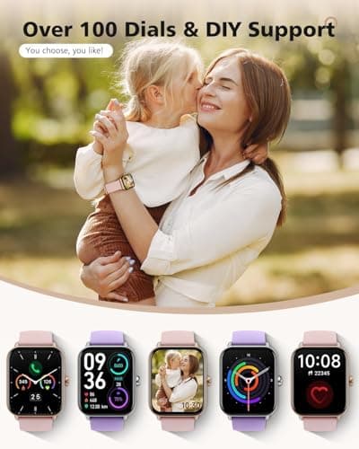 Quican Smart Watches for Women, Compatible for iPhone and Android Phones, Calling, Heart Rate/Sleep Monitor, Alexa, 1.8" Fitness Tracker Watch, Waterproof, Gifts for Women, Silicone Band, Baby Pink - Thumbnail 6