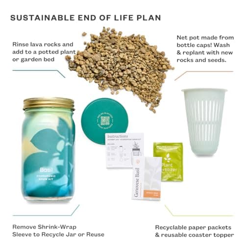 Modern Sprout Mason Garden Jar - Self-Watering Hydroponics Growing System Kit with Organic Herb Seeds - Jar Planter for Indoor Herb Garden - Seed Starter Kit - Home Decor & Gifting - Lavender - Thumbnail 2