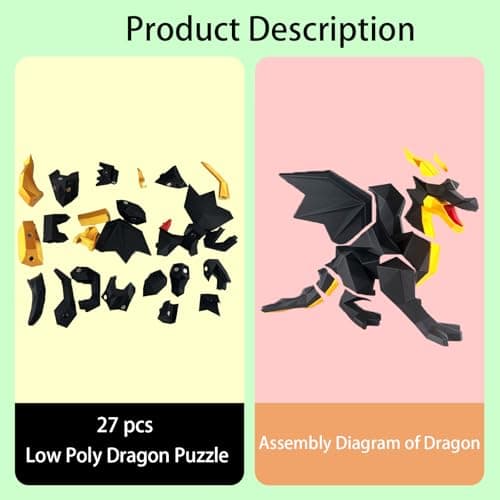 3D Magnetic Puzzle,Magnetic Animal Puzzle Toys for Adult,Dragon Model Collectible Novelty Desk Decor Toy - Thumbnail 4