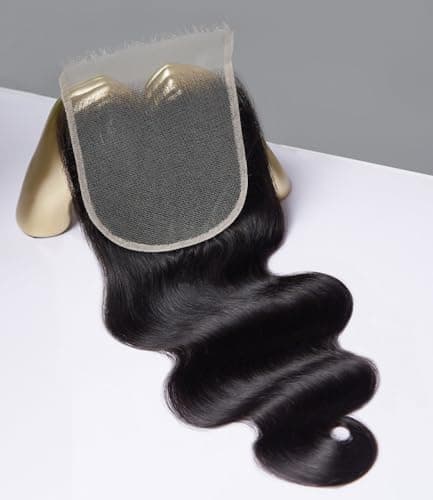 Mlip 5x5 HD Lace Closure Body Wave, 0.10mm Ultra Thin Invisible Swiss Lace, Skinlike Real HD Lace Melt into Skin Perfectly, Pre-plucked Natural Hairline, Raw Indian Human Hair 18 Inches - Image 1