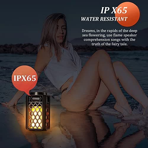 Father's Day Gifts for Dad, Birthday Gifts for Men, Outdoor Bluetooth Speakers Waterproof Portable LED Flame Speaker 10W Bass, Women Couples, Patio Porch Garden Home Backyard Decor (1 Pack) - Thumbnail 4