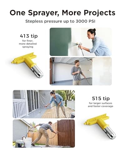 InoKraft ONE Airless Paint Sprayer, One-Button Easy Control, Pro Finish with Minimal Overspray, Thinning-Free & High Efficiency for DIY Home Interior, Exterior, Fences & Decks, All in One Kit - Thumbnail 5