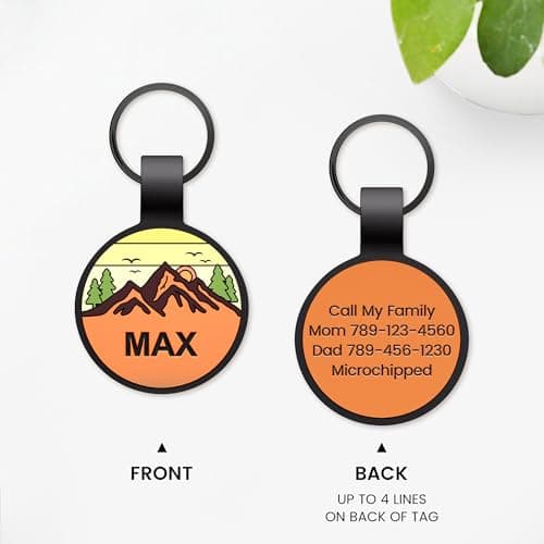 GiSUREY Silicone Dog Tags Personalized for Pets - Silent Dog Cat Name Tag with Deeply Engraved - Soft Pet ID Tags for Collars with Art Design Pattern (Round) - Thumbnail 4