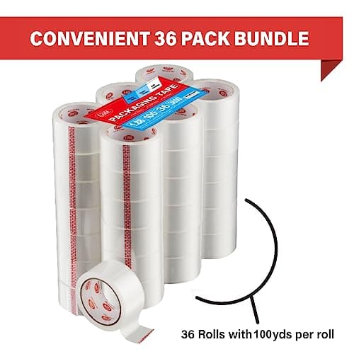 Simply Cool Packing Tape 36 Rolls, Clear Heavy Duty Shipping & Packaging Tape for Boxes, Moving, Mailing & Storage – Strong, 1.88” Wide x 100 Yards Per Roll, 3600 Yards Total - Thumbnail 3