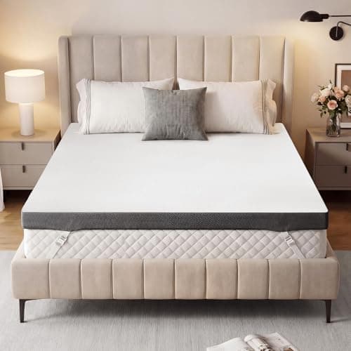 3 Inch Queen Size Firm Mattress Topper, High Density Foam Mattress Pad - Image 1