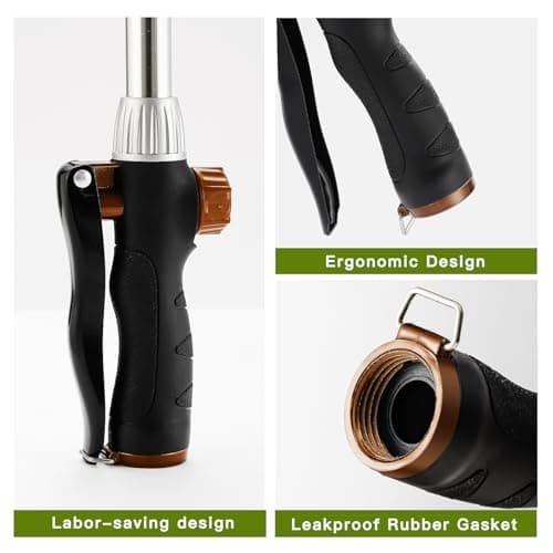 GREEN MOUNT Watering Wand, Heavy Duty Garden Hose Wand with 8 Spray Patterns, 16-Inch Hose Sprayer Nozzle with Flow Control, Ideal for Lawn and Garden Use, Bronze - Thumbnail 6